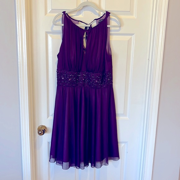 white christmas dresses Purple V Neck Tulle Long Prom Dress, Purple Sweet 16 Dress US 2 / Custom Color